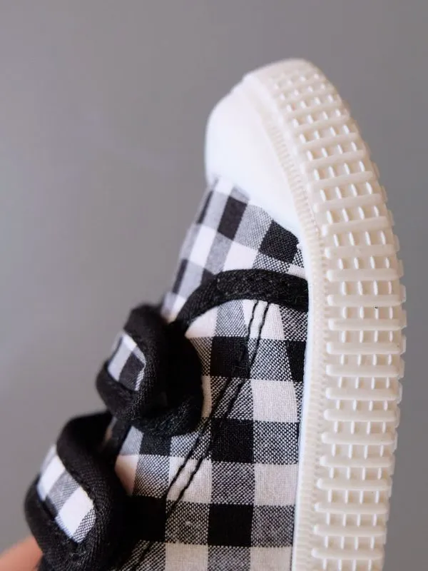 Posh Plaid Velcro Sneakers by Liv and Mia