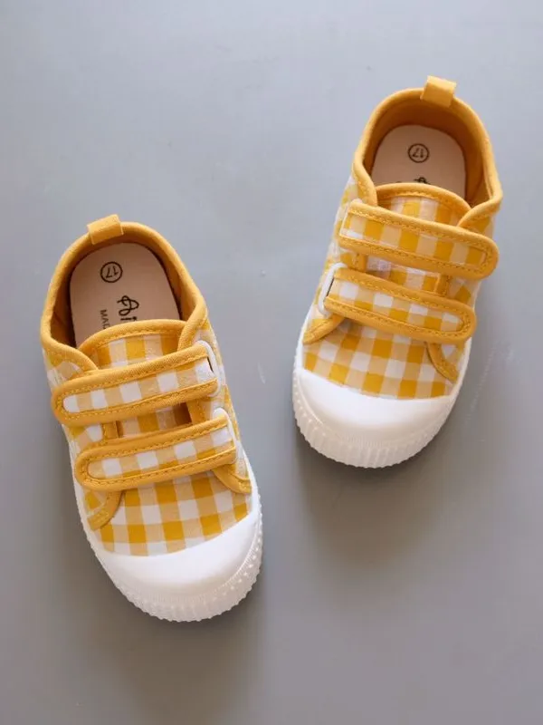 Posh Plaid Velcro Sneakers by Liv and Mia