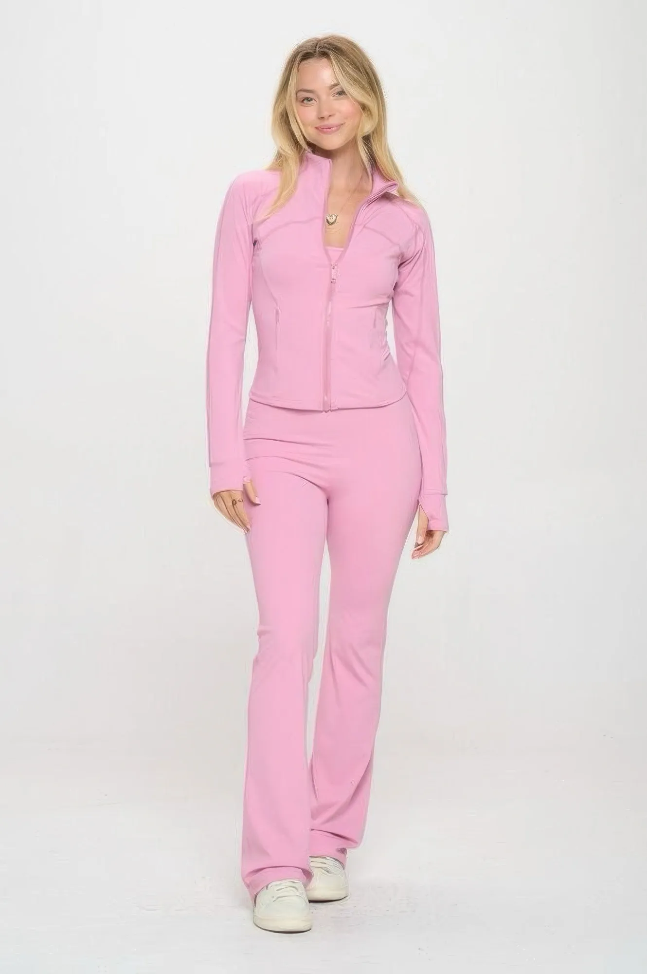 Premium Yoga Jacket W/jumpsuit Set