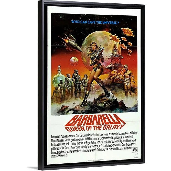 "Barbarella 1968" Black Float Frame Canvas Art