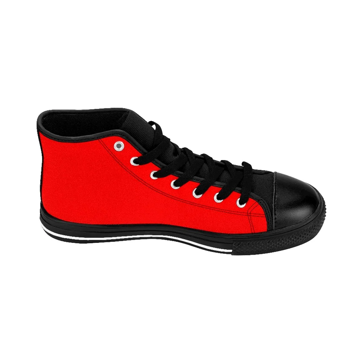 Red Skulls Opposites Men Designer's High-top Sneakers by Robert Bowen