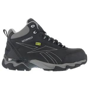 Reebok Womens Black Leather Work Boots Beamer Hiker WP Met Guard