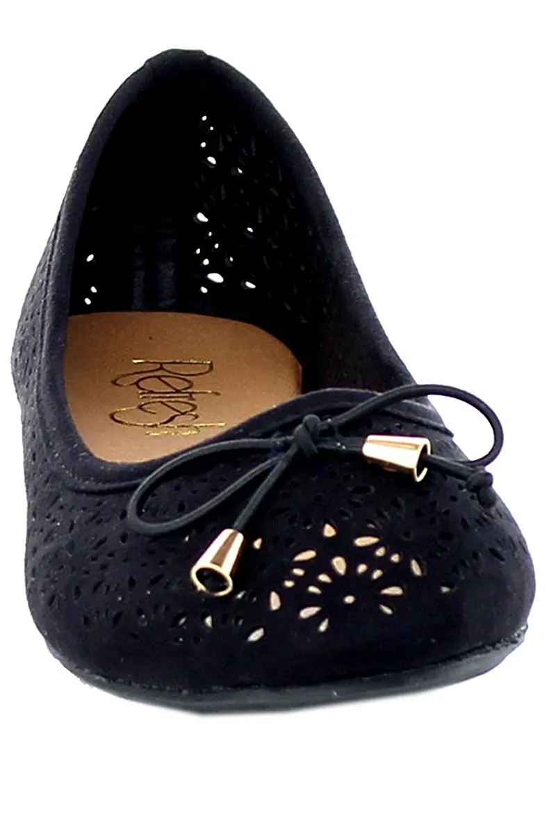 Refresh Footwear Women's Laser Cut Ballet Flat