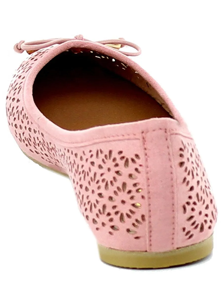 Refresh Footwear Women's Laser Cut Ballet Flat