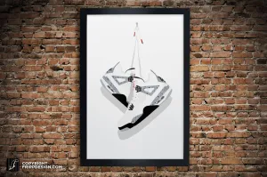 Retro G.O.A.T "4" Vintage Hanging Kicks Illustration - Premium Sneaker Art