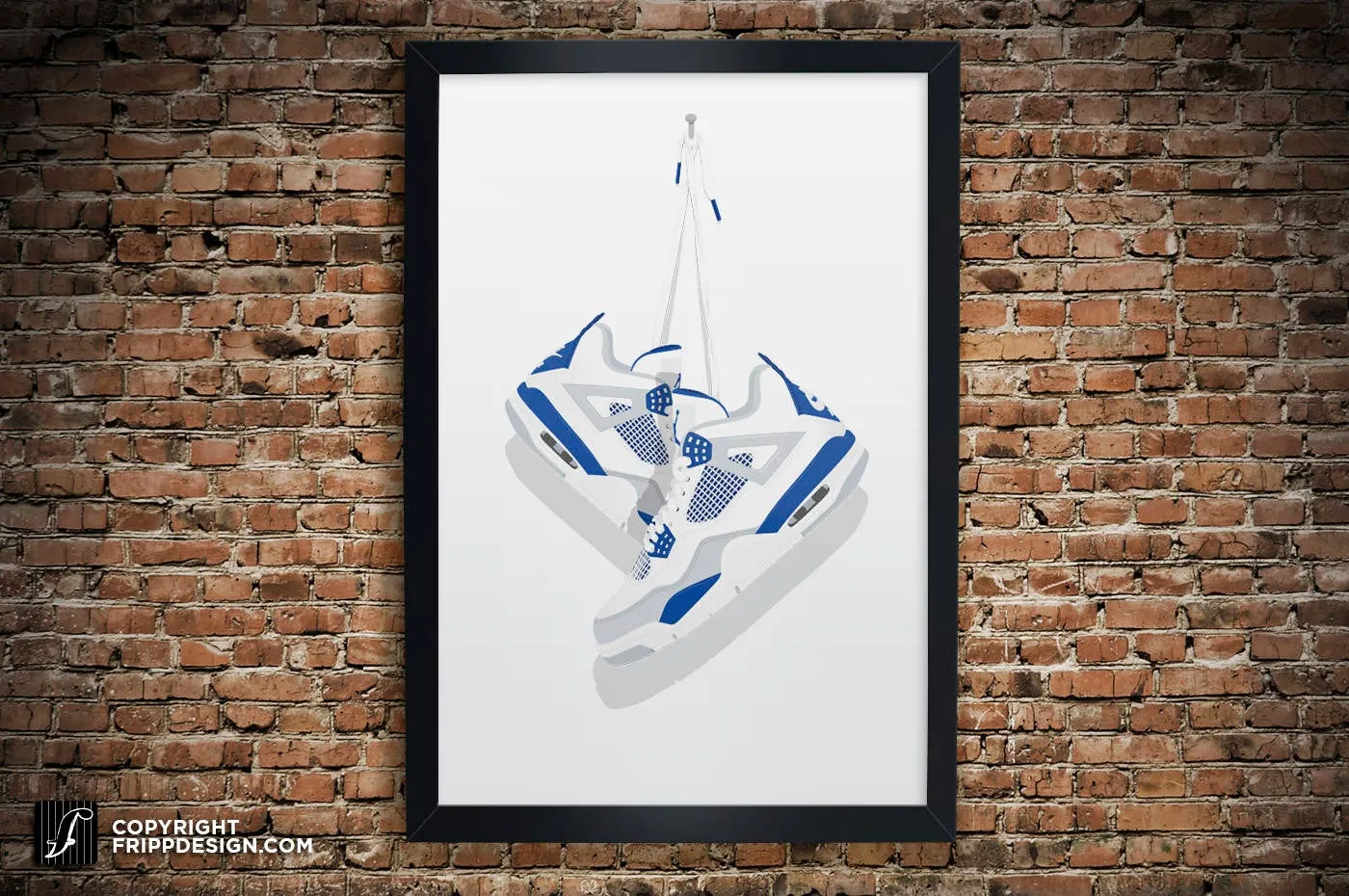 Retro G.O.A.T "4" Vintage Hanging Kicks Illustration - Premium Sneaker Art