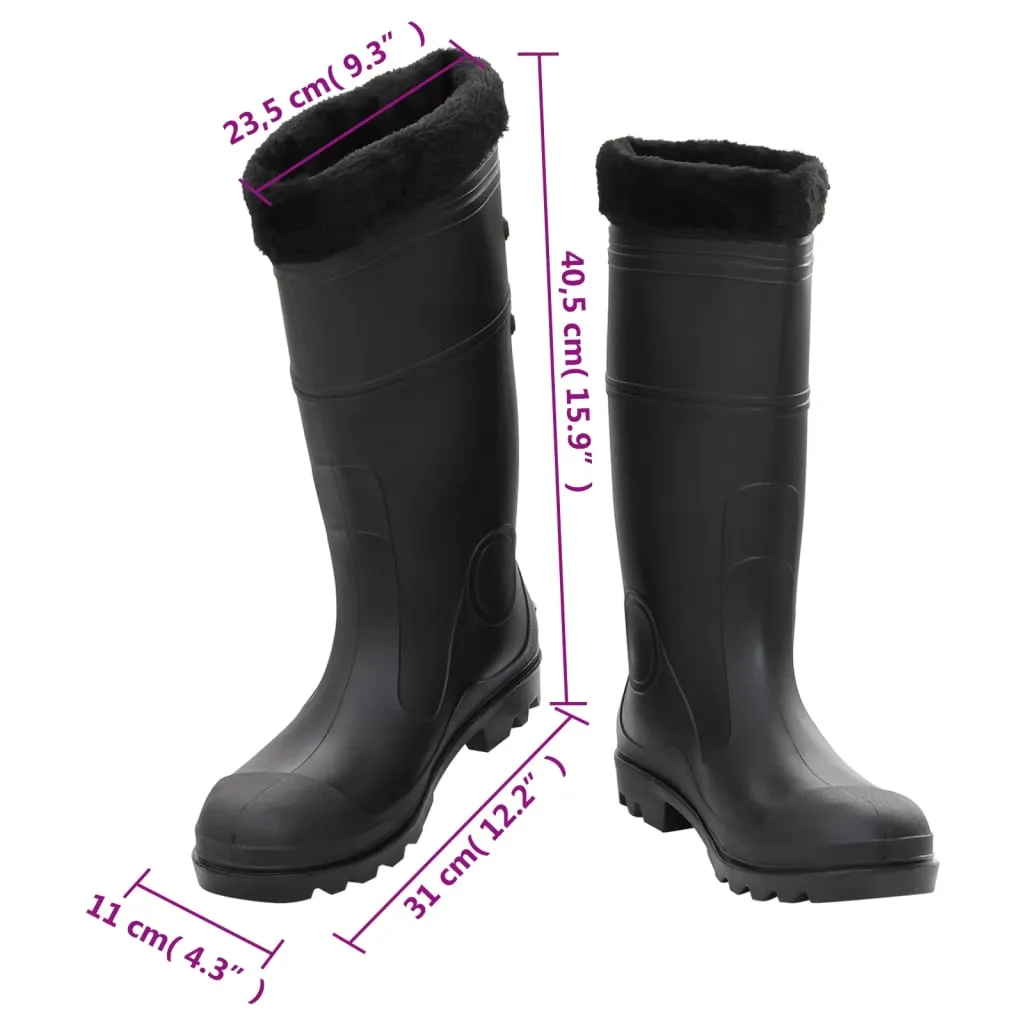 Rian Boots with Removable Socks Black Size 45 PVC