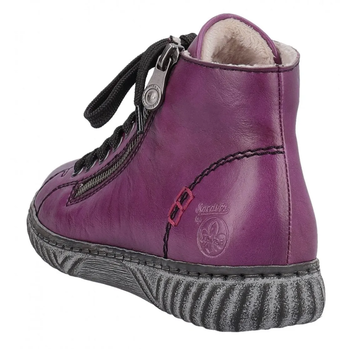 Rieker N0921-31 Guana Aubergine High-Top Trainer Boots