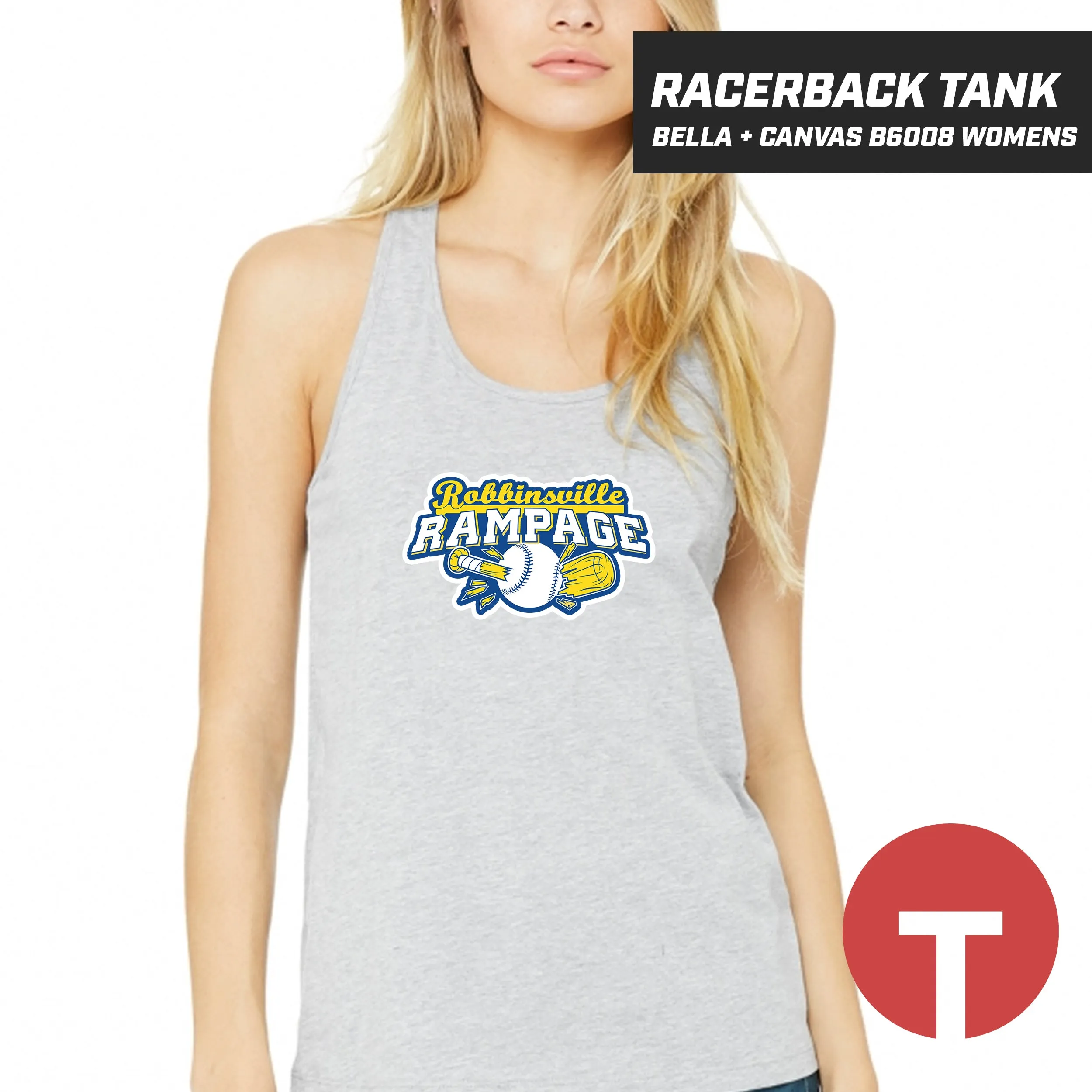 Robbinsville Rampage - Bella   Canvas B6008 Women's Jersey Racerback Tank