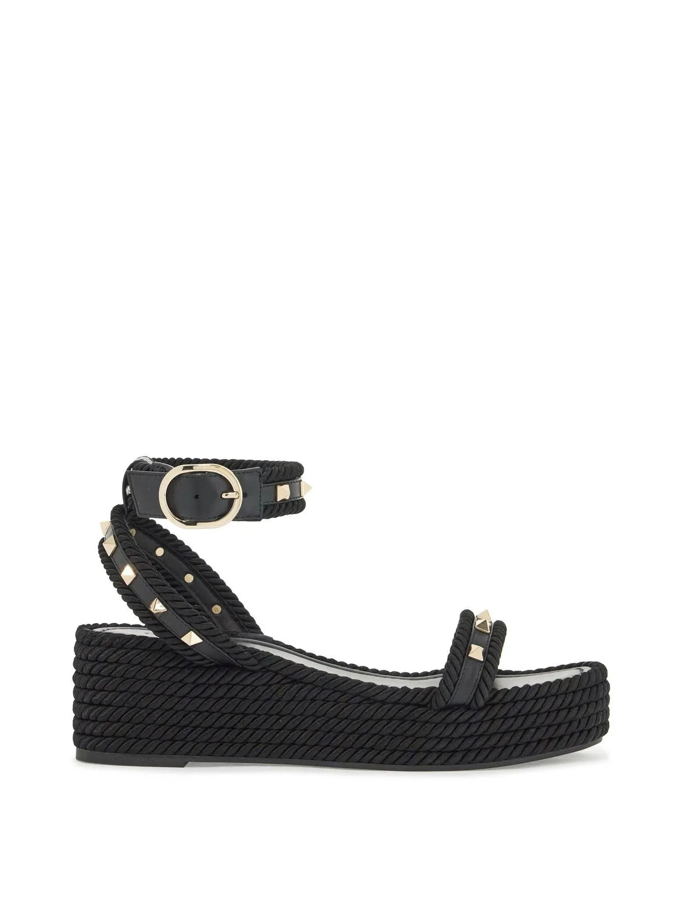 Rockstud Flatform Sandals - Leather Footwear