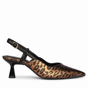 Saint Quinn Metallic Leopard Print Leather Pumps