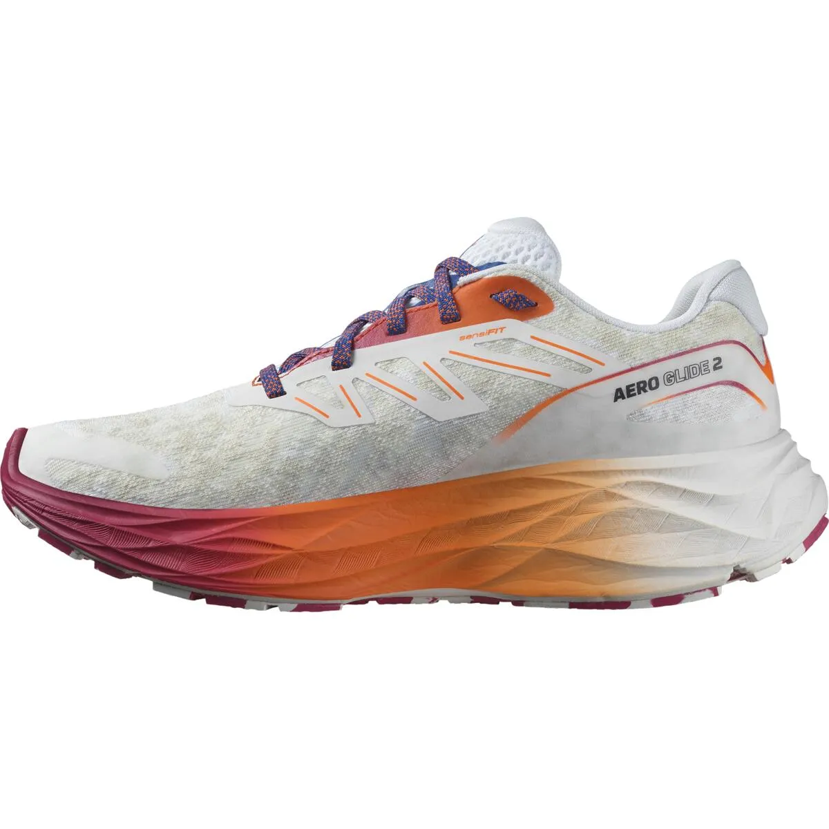 Salomon Women's Aero Glide 2 Running Shoes White / Dragon Fire / Vivacious