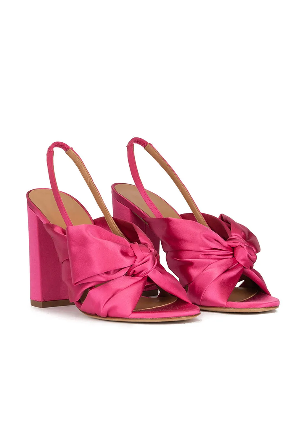 Satin Peep Toe Chunky Heel Outdoor Shoes With Bow-Knot