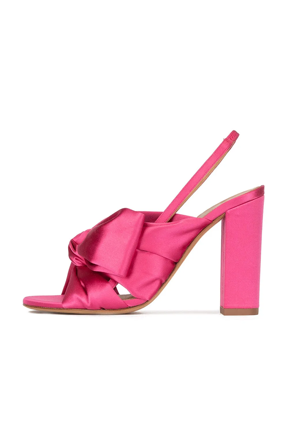 Satin Peep Toe Chunky Heel Outdoor Shoes With Bow-Knot