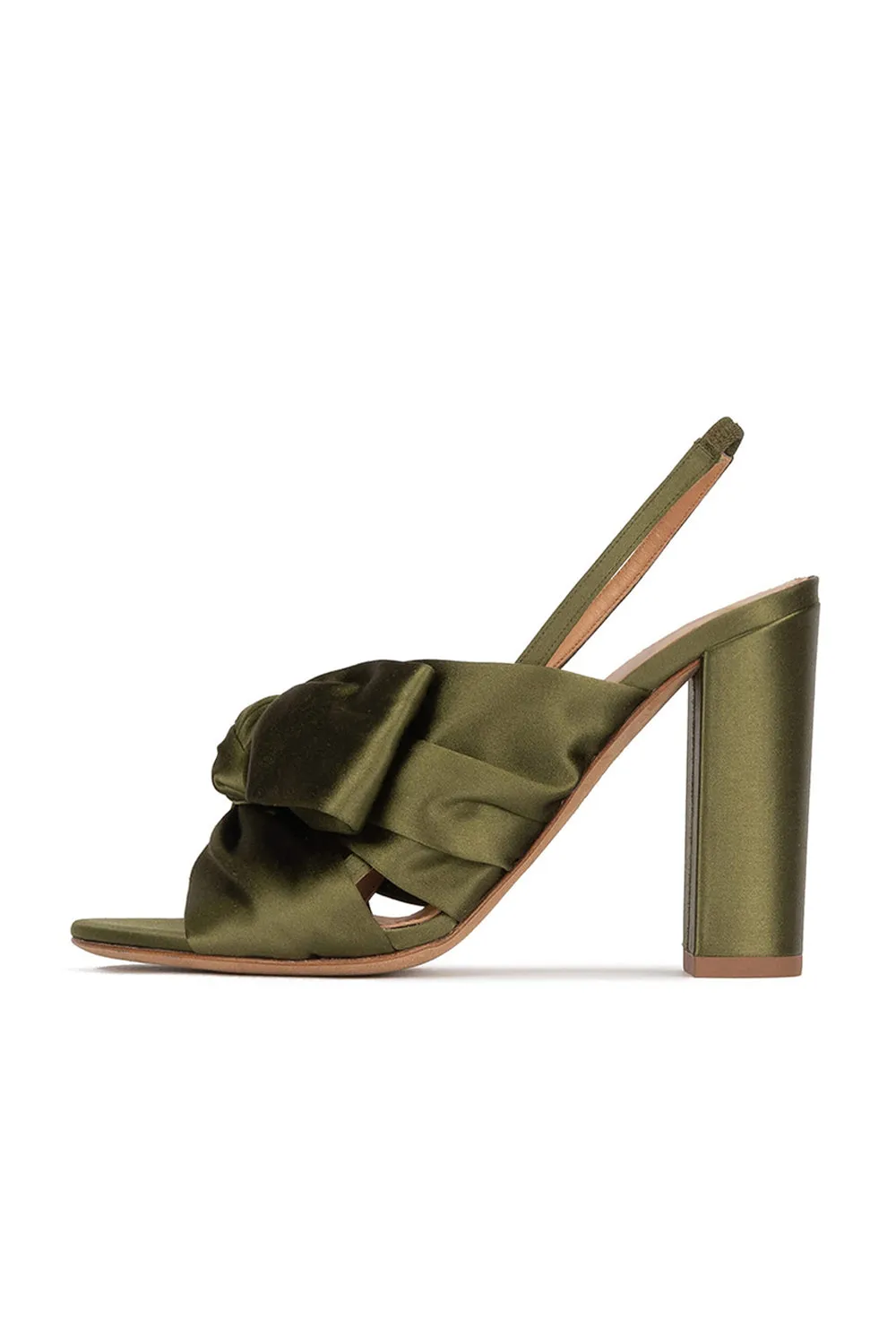 Satin Peep Toe Chunky Heel Outdoor Shoes With Bow-Knot