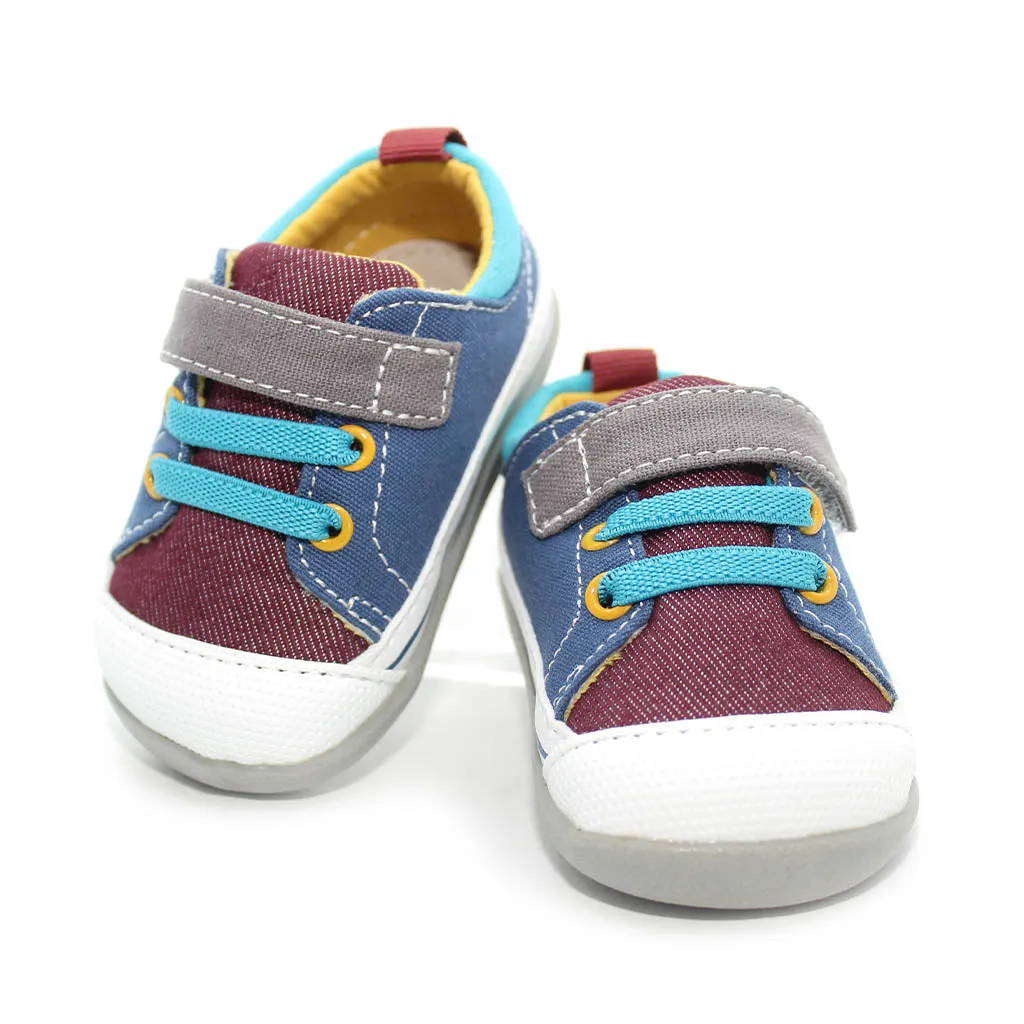 See Kai Run Stevie Sneakers Burgundy/Blue Infants Walkers Boys - Kids Shoes