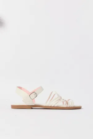 Senior Girls Cream Strap Sandal