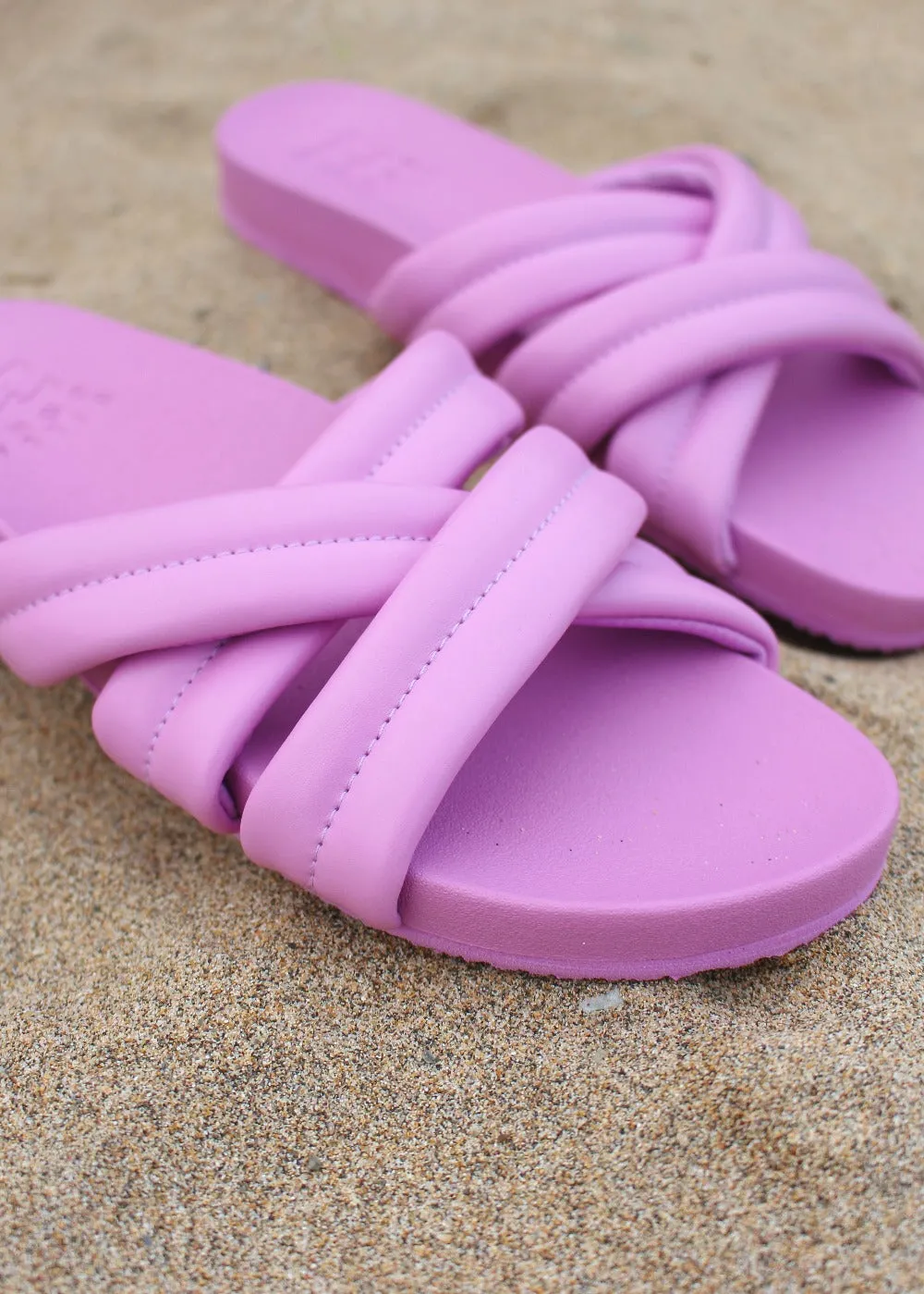 Serena Slider Sandals in Lilac