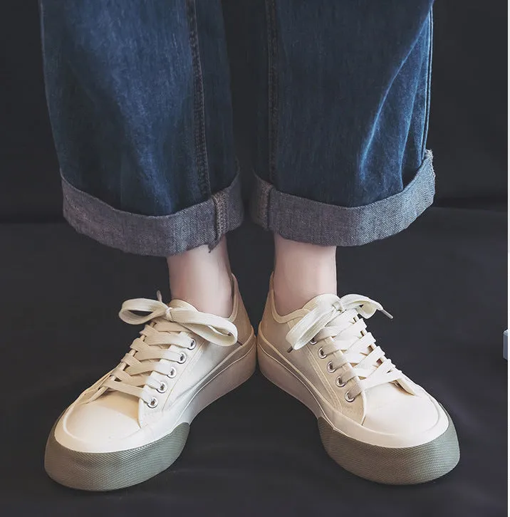 SH338 - White canvas sneakers