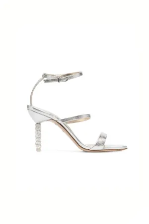 Silver Rosalind Crystal Mid Heel Sandal