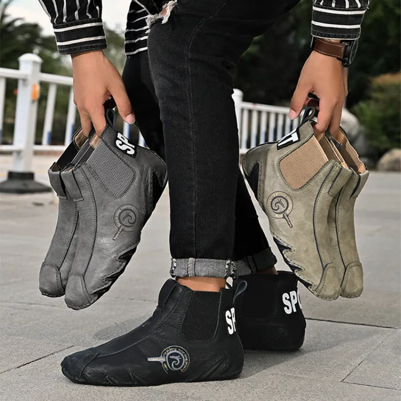 Soft genuine leather ankle boots for men - comfort and style