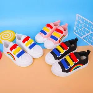 Spring Rainbow Boys And Girls Sneakers Canvas Shoes