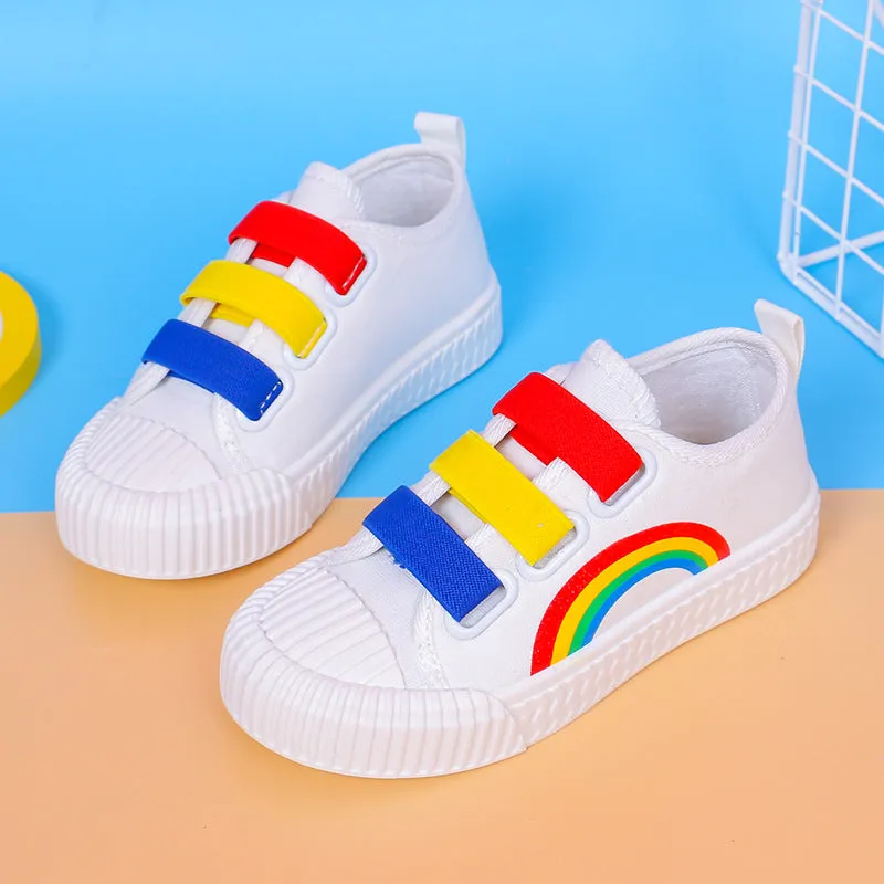 Spring Rainbow Boys And Girls Sneakers Canvas Shoes