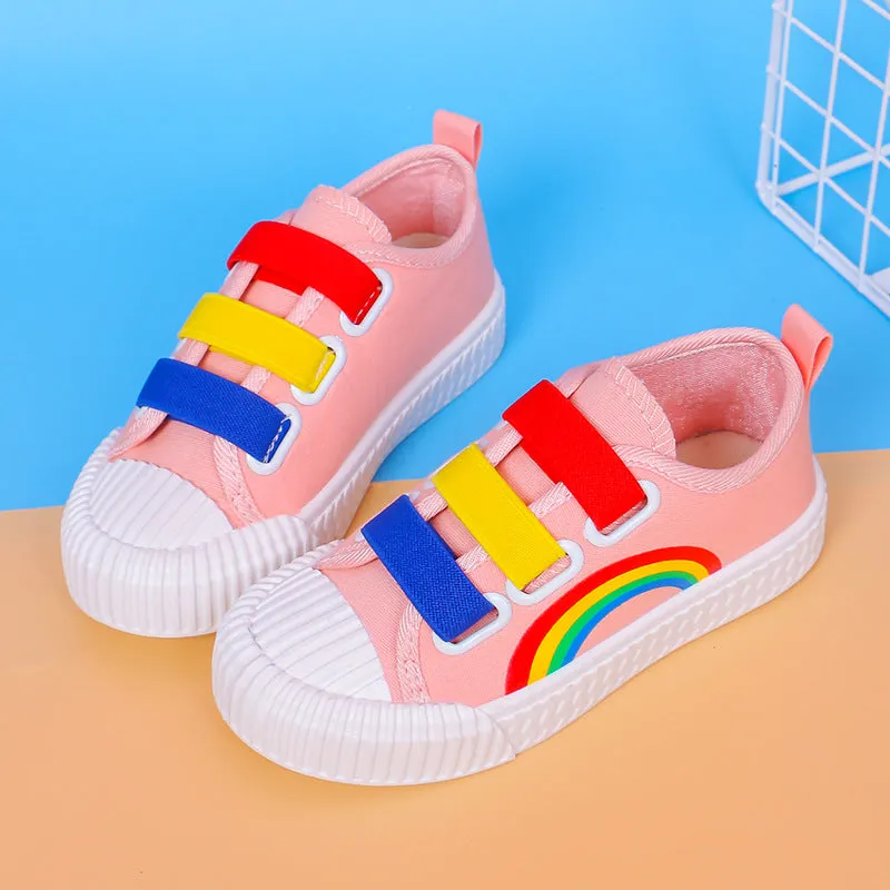 Spring Rainbow Boys And Girls Sneakers Canvas Shoes