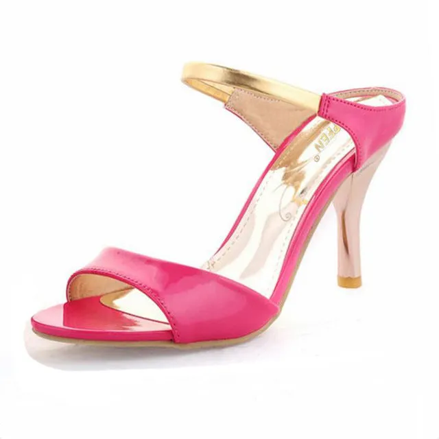 TAOFFEN New summer Peep toe Ankle strap orange Sweet Thick high heel Sandals Platform Lady women shoes