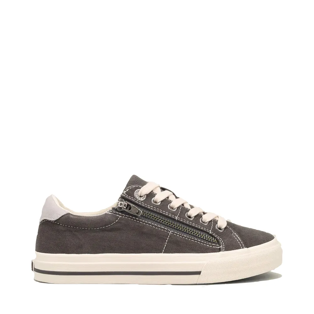 Taos Women's Z Soul Side Zip Canvas Lace Sneaker in Graphite