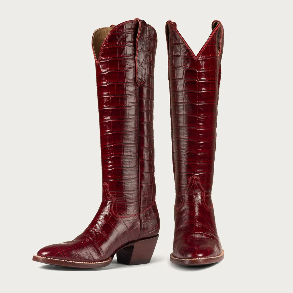 The Sangria Croc Soho Boot