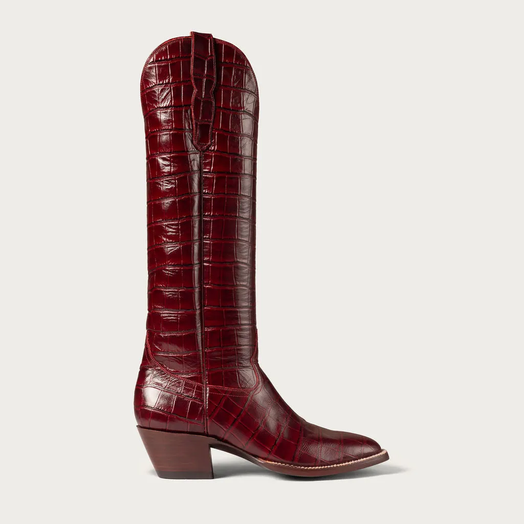 The Sangria Croc Soho Boot