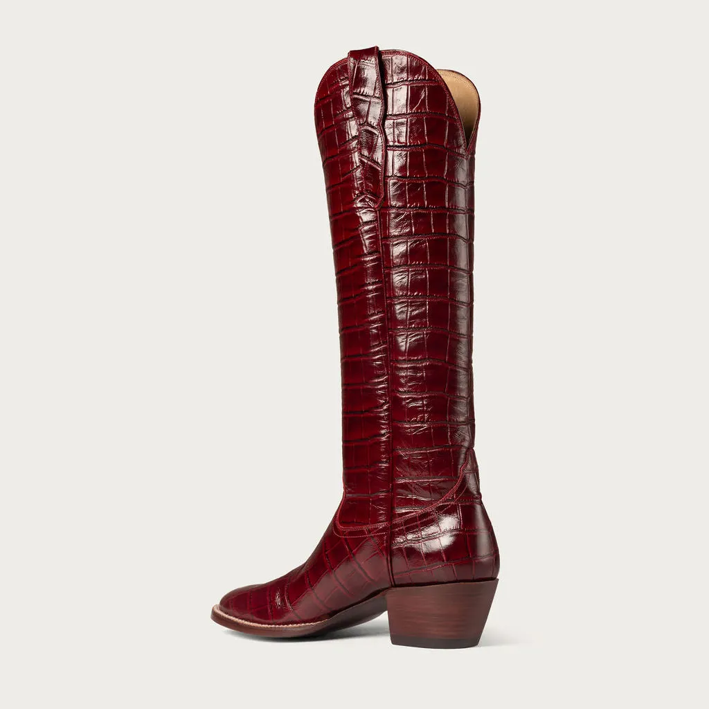 The Sangria Croc Soho Boot