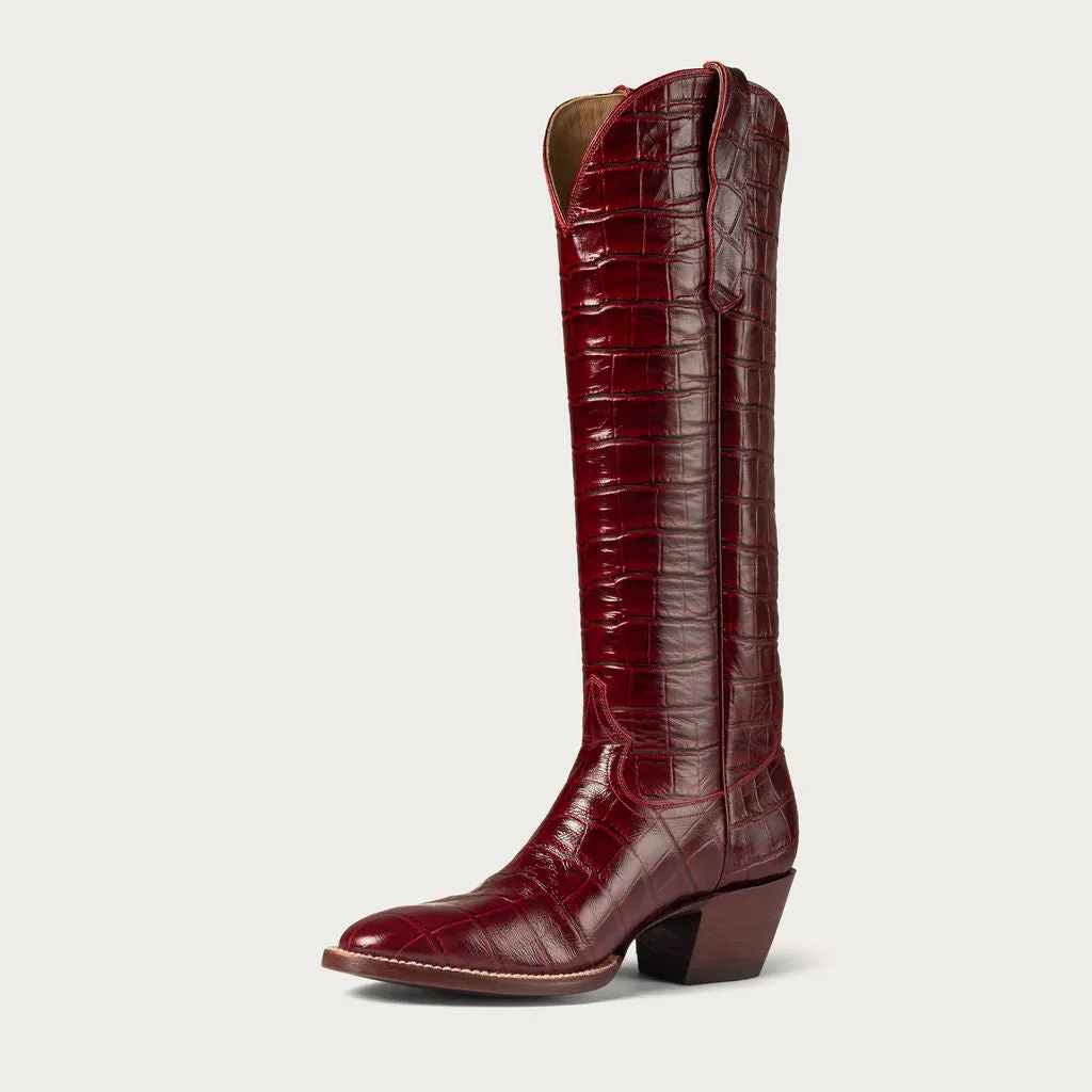 The Sangria Croc Soho Boot