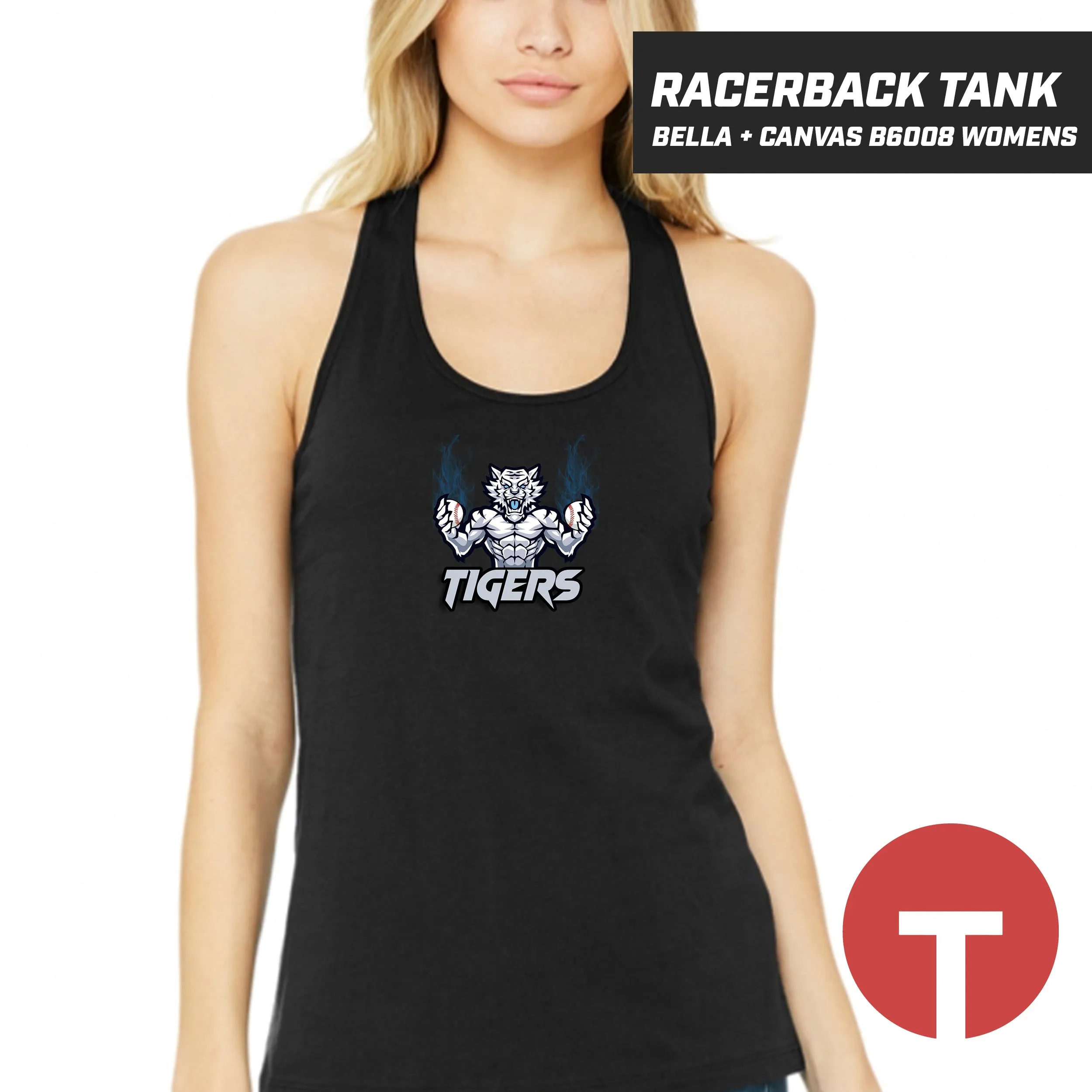 Tigers J Leon - Bella   Canvas B6008 Women's Jersey Racerback Tank