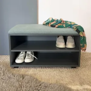 Tom Tom Foyer Shoe Bench - Charcoal -  Seafoam Seat