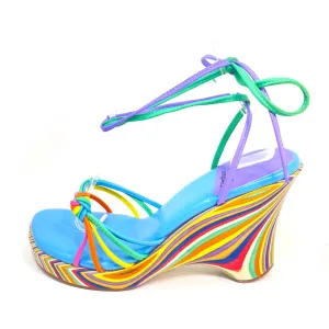 Vacation Wedge in Blue Pastel Multi