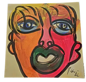 Warhol 82 Large Face Original Oil Painting by Peter Keil