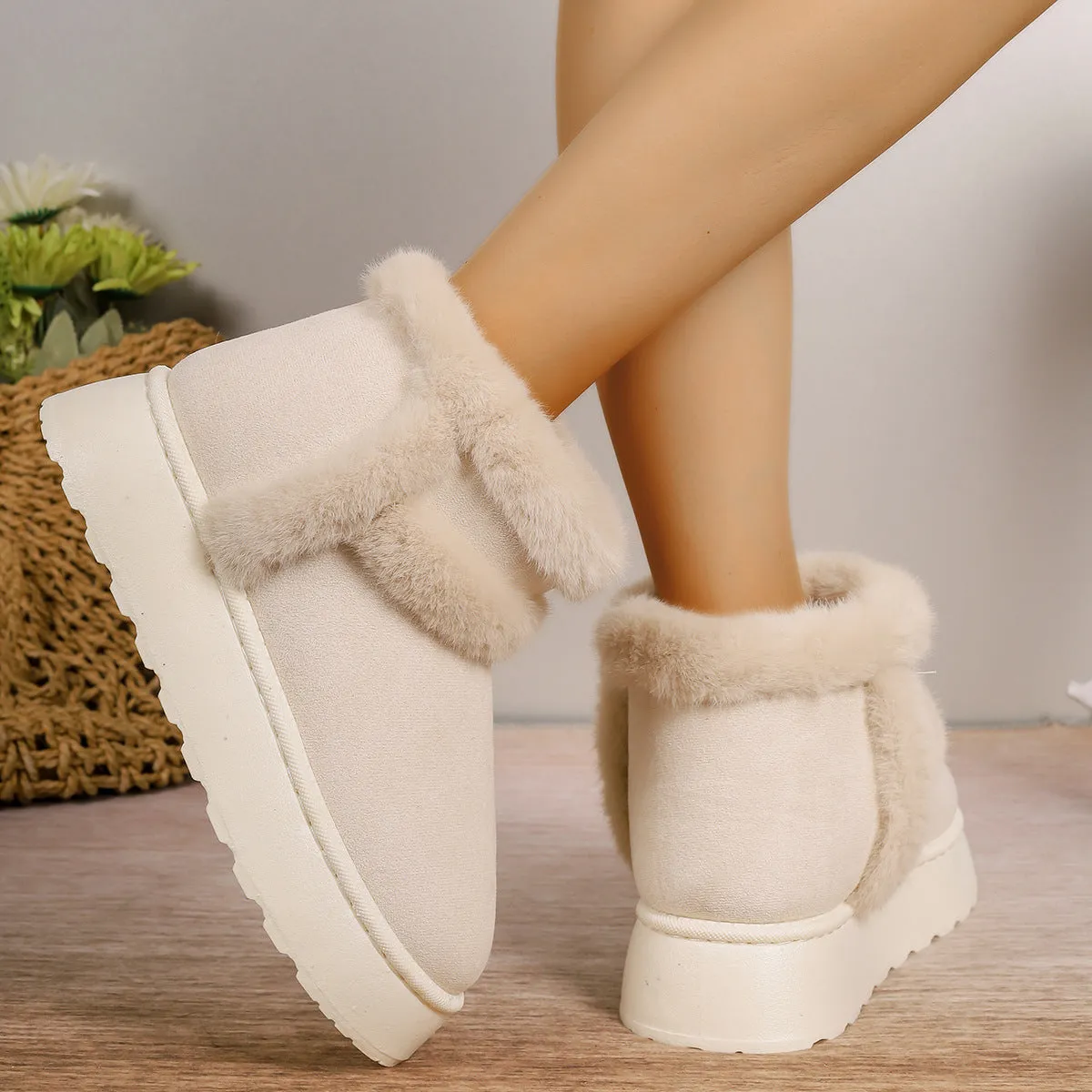 Warm Plush Cozy Soft Chunky Trendy Comfortable Casual Stylish Durable Shoes