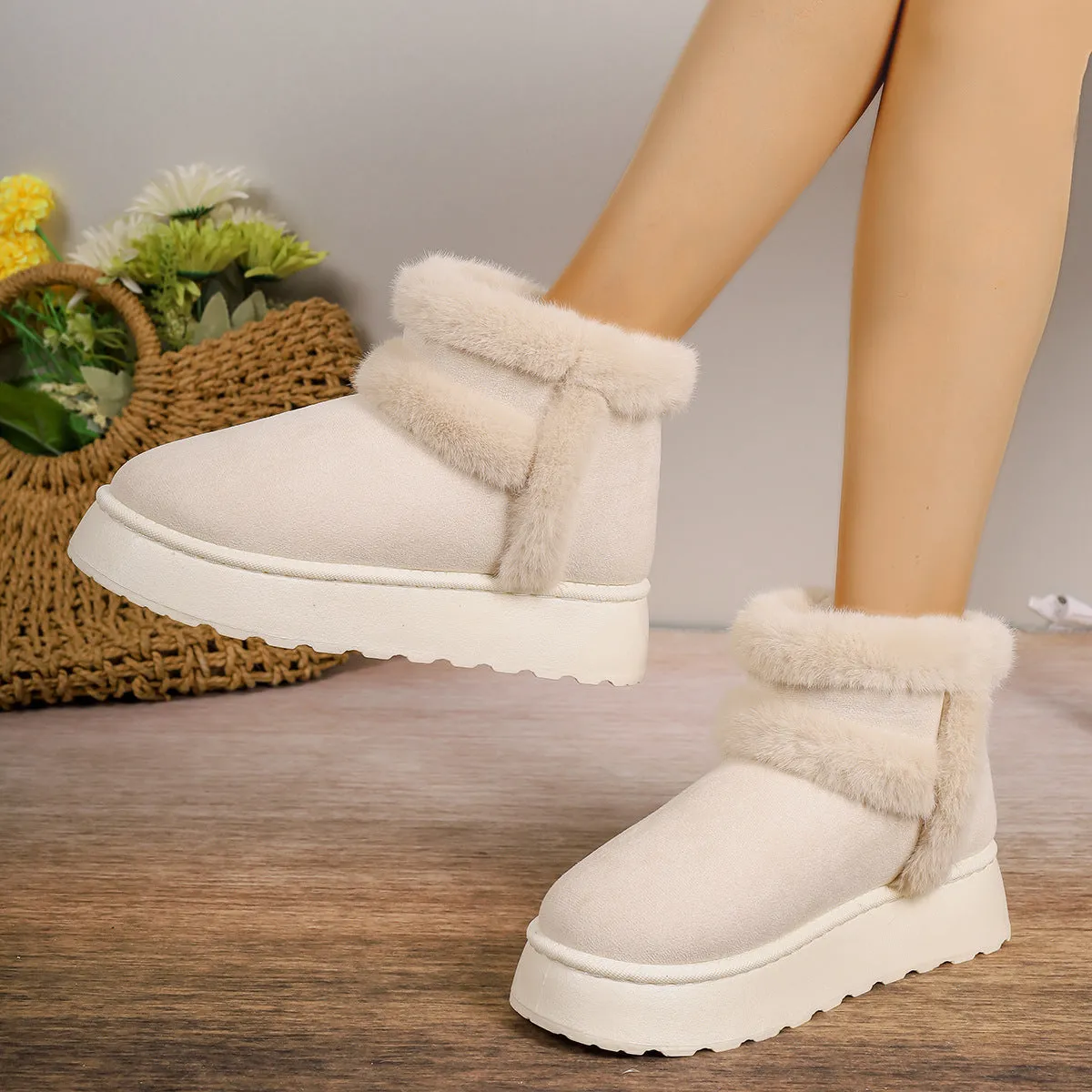 Warm Plush Cozy Soft Chunky Trendy Comfortable Casual Stylish Durable Shoes