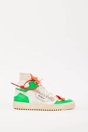 White & Multicolour Canvas & Leather Off-Court 3.0 High Sneaker