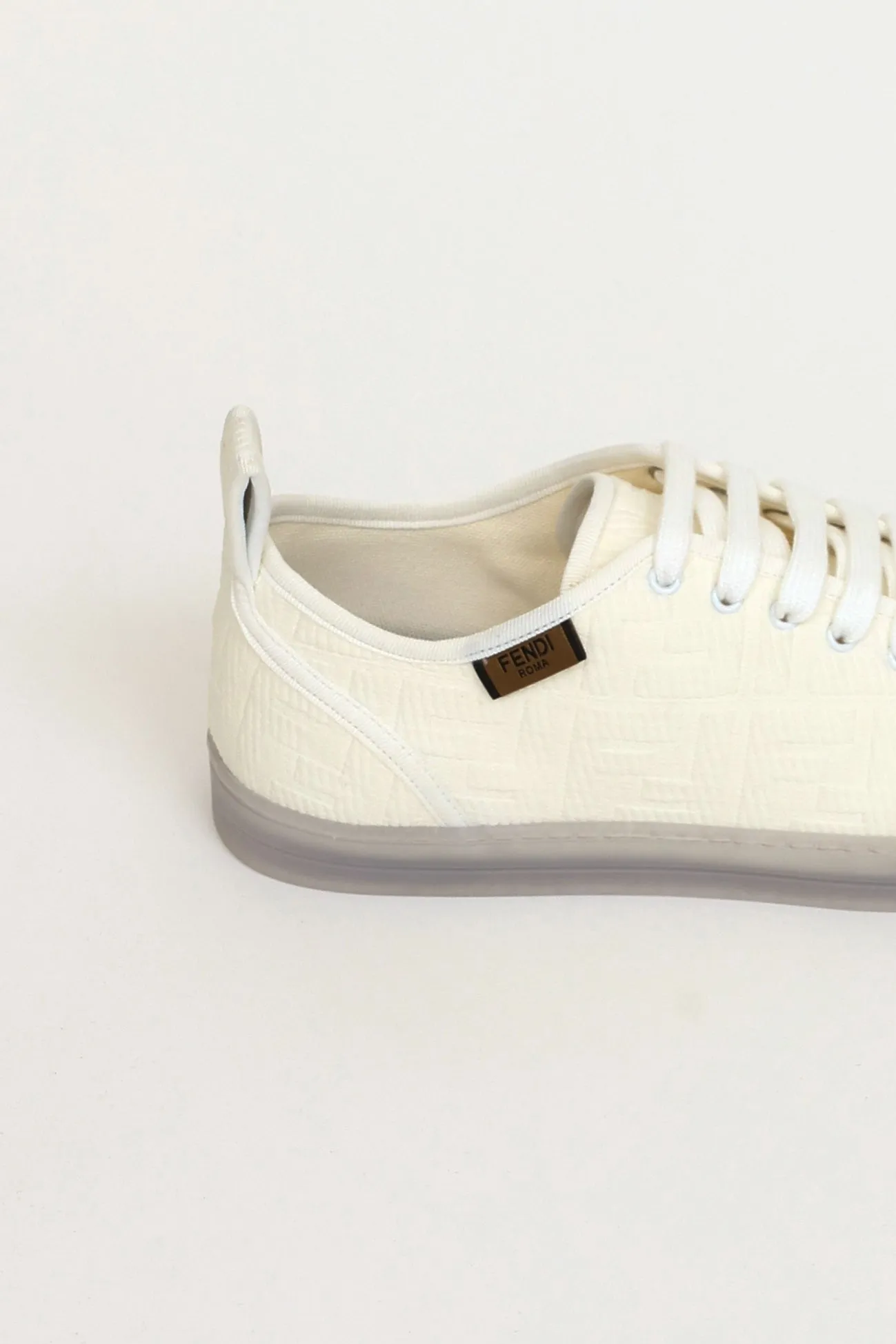 White Canvas FF Promenade Embellished Sneakers