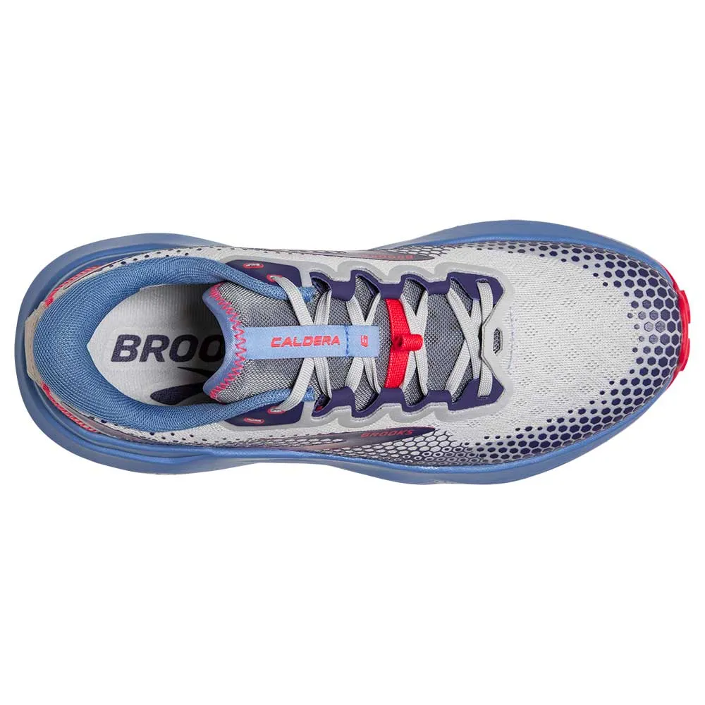 Women's Caldera 6 Trail Running Shoe - Oyster/Blissful Blue/Pink - Regular (B)