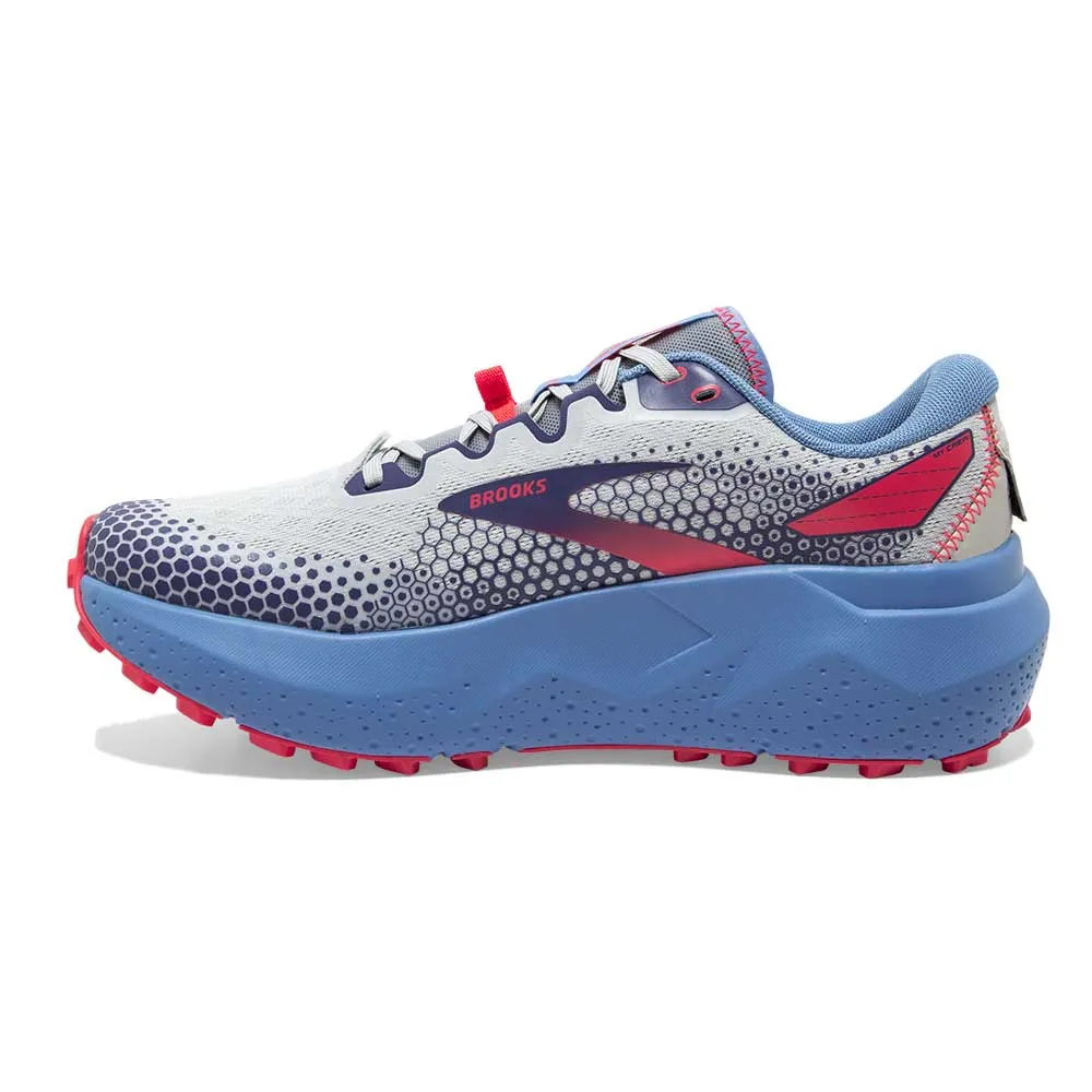 Women's Caldera 6 Trail Running Shoe - Oyster/Blissful Blue/Pink - Regular (B)