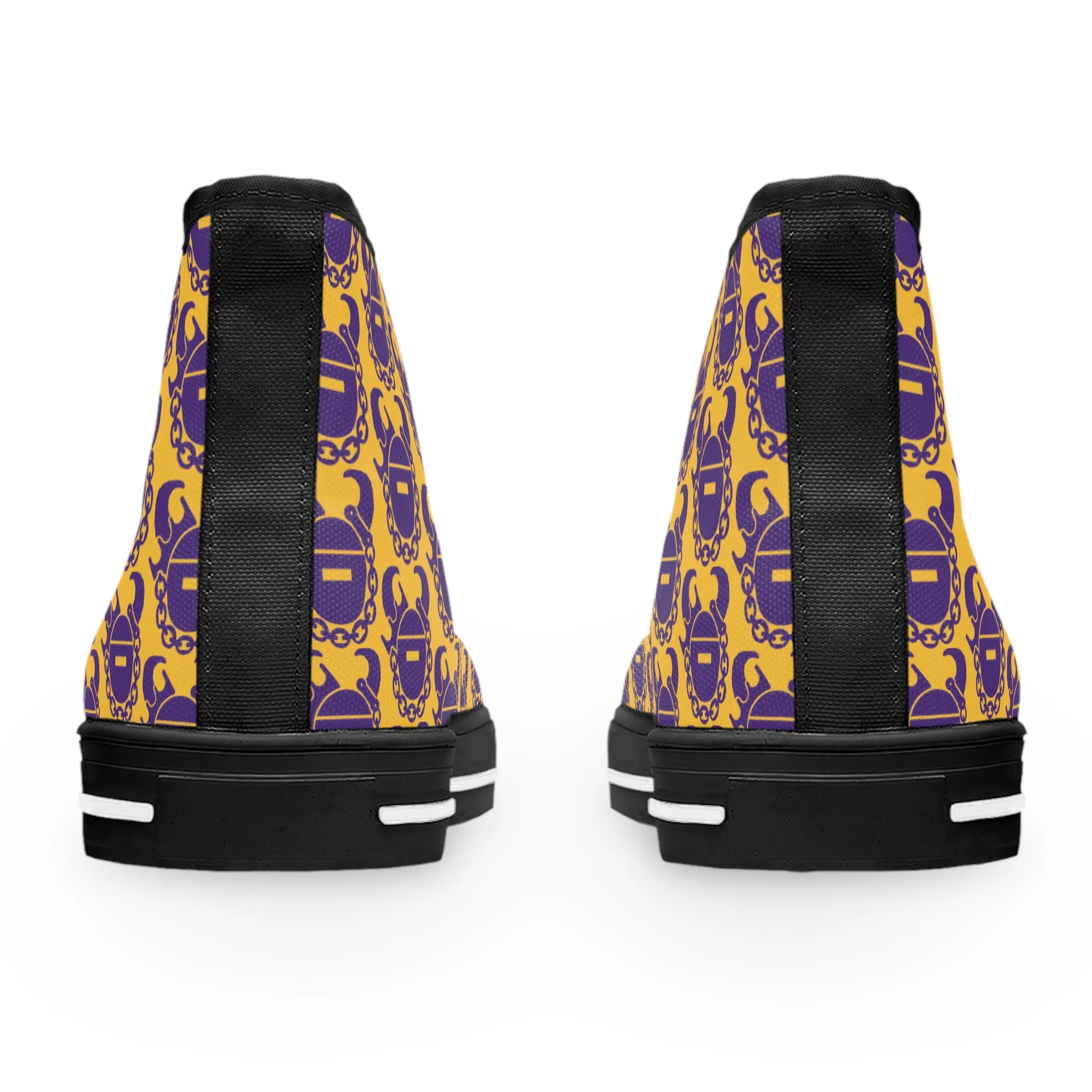 Women's High Top Sneakers - Gold/Purple Helmets