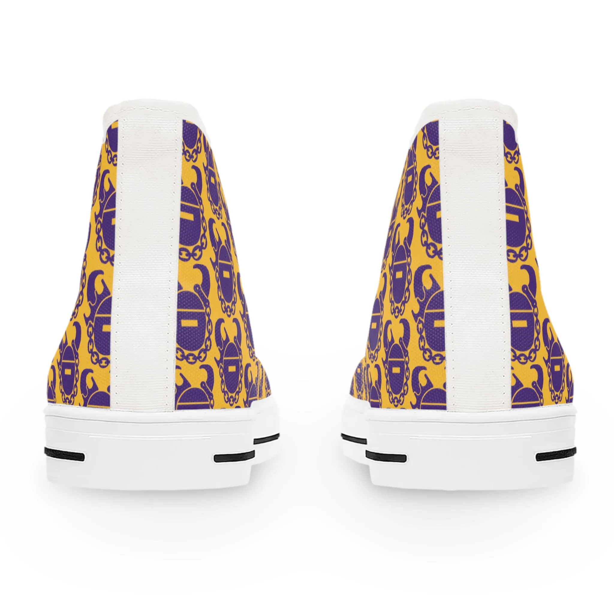 Women's High Top Sneakers - Gold/Purple Helmets