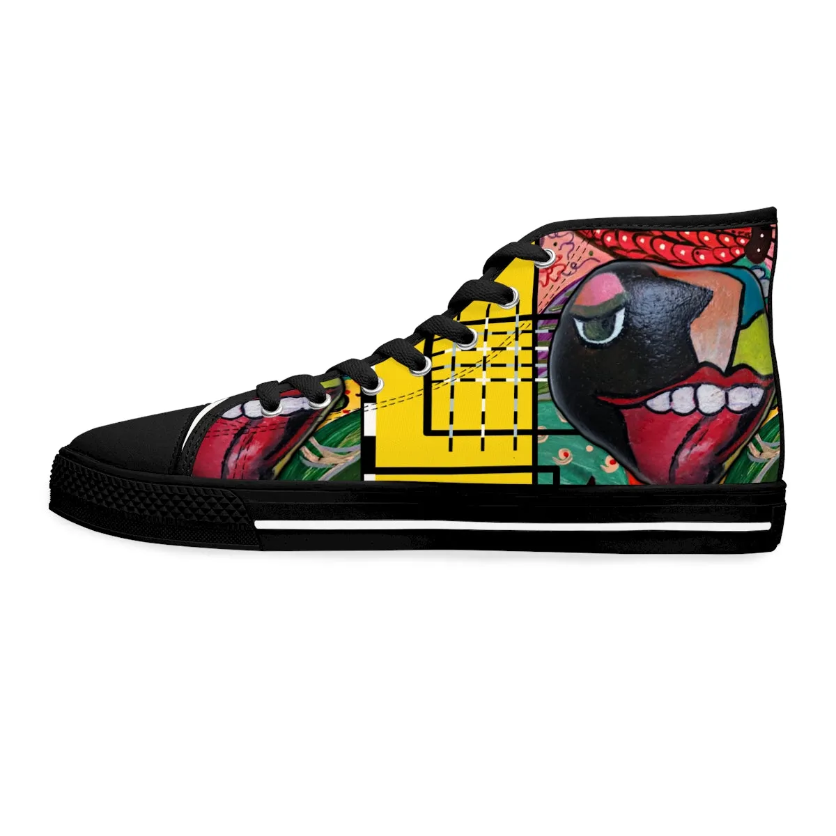 Women's High Top Sneakers PEBBLE TONGUE ART