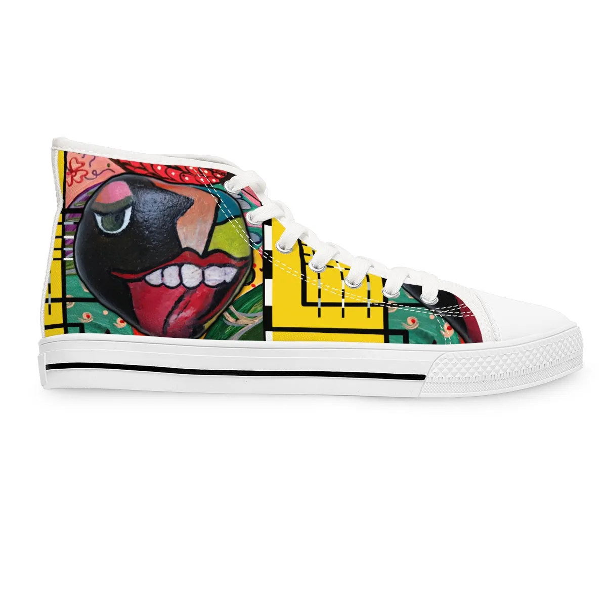 Women's High Top Sneakers PEBBLE TONGUE ART