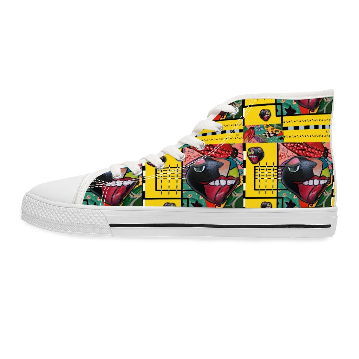 Women's High Top Sneakers PEBBLE TONGUE ART