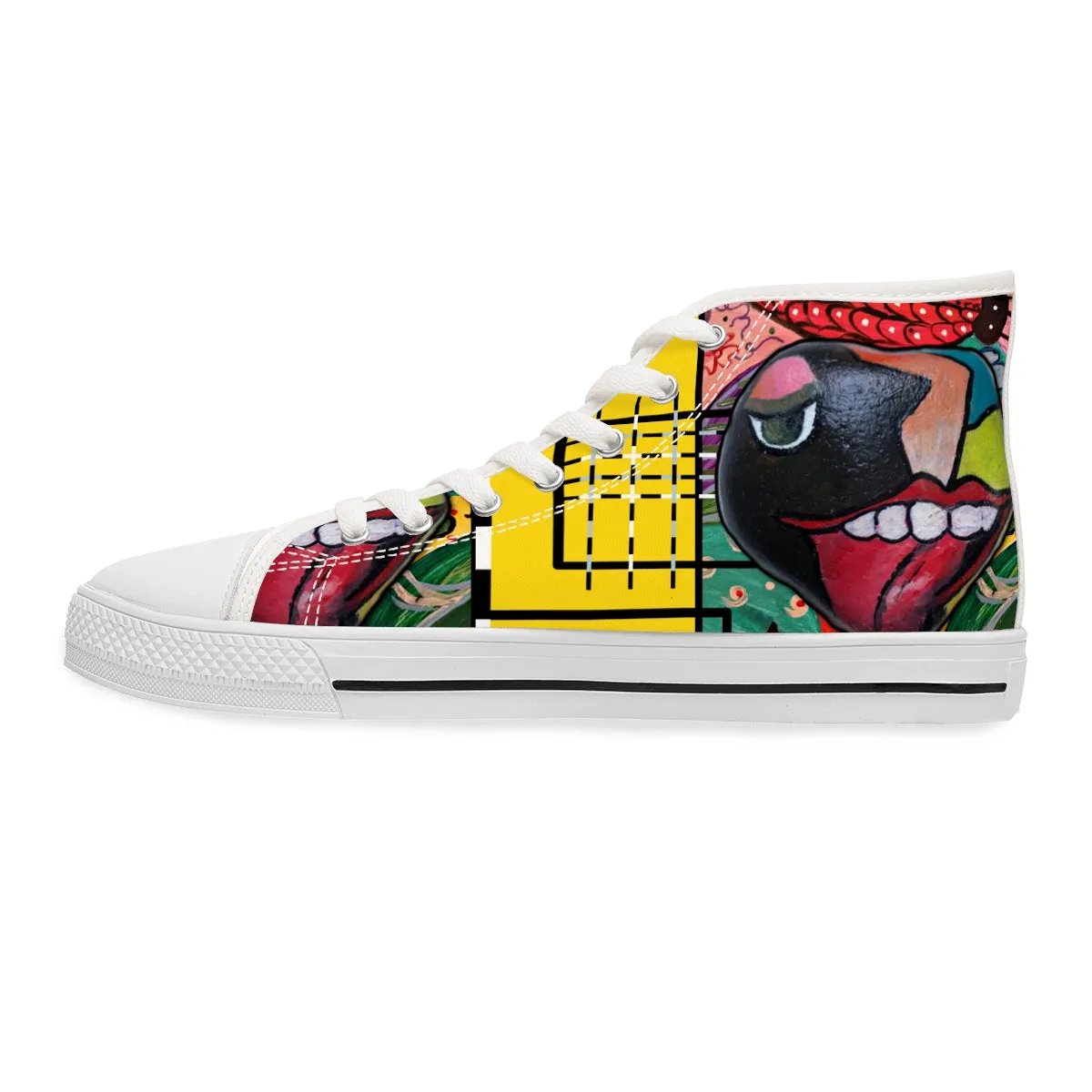 Women's High Top Sneakers PEBBLE TONGUE ART